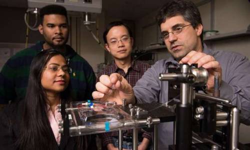 A laser focus on super water-repellent metalsIn a laboratory at the University of Rochester, researc