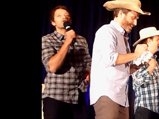 Misha teasing Jensen