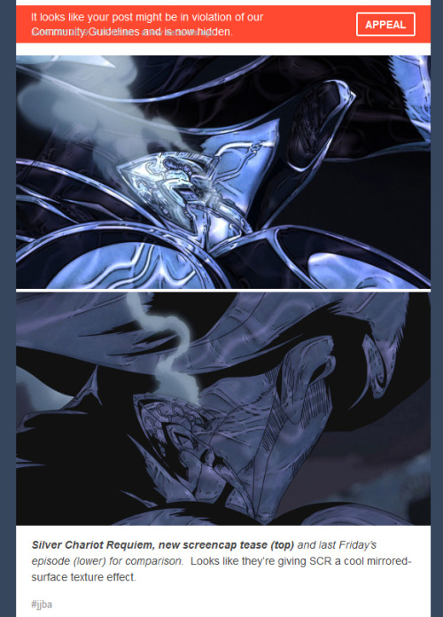 Powerful. Large. Deep., Silver Chariot Requiem, new screencap tease (top)