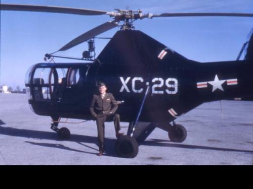 Capt Gene Morrison poses by one of the very early HO3S-1s at Lakehurst, N.J. This photo probably was
