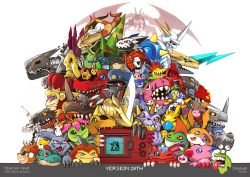 sinobali: 20TH Anniversary  Special Fanart for the 20th Anniversary Digimon, free for use with credits 