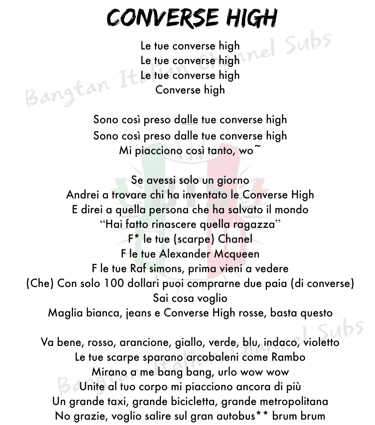 converse traduzione canzone