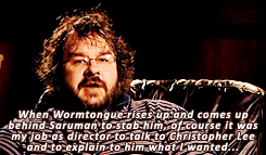 notthedroidyouarelookingfor:gilgalads:LOTR extras→ ”He proceeded to sort of talk about some very cla