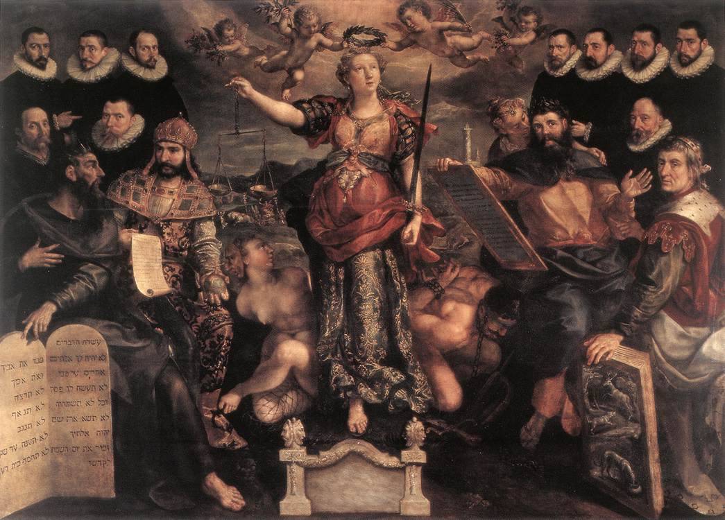 centuriespast:  VOS, Marten de The Tribunal of the Brabant Mint in Antwerp 1594 Oil