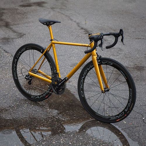 stelbel-telai:  Stelbel SB/03 in Butterscotch with a complete @campagnolosrl Chorus gruppo, Bora One