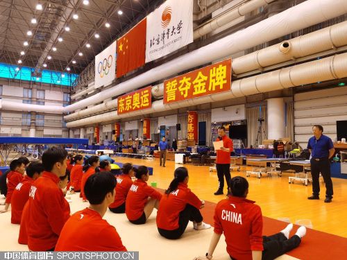 China’s National Trampoline team holds it’s first internal test of 2021 in preparation for the Tokyo