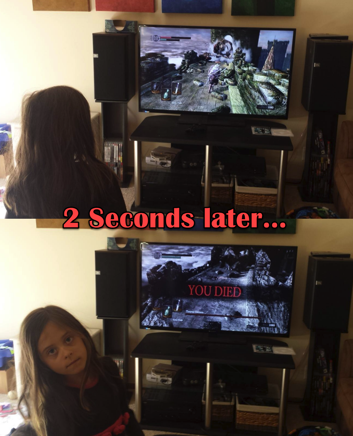 thosevideogamemoments:   MoreLikeZelDUH:   Introducing my Daughter to Dark Souls…