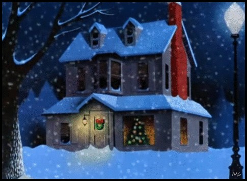 mothgirlwings:   Tweety and Sylvester’s house on Christmas Eve - “Gift Wrapped” (1952)  