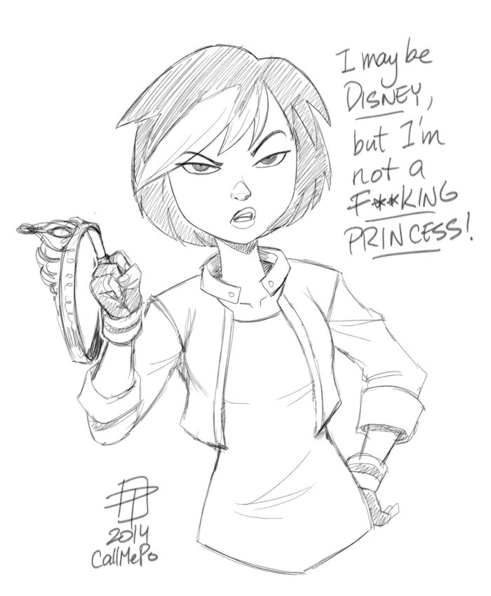grimphantom:  callmepo:  Gogo is no Disney Princess by CallMePo Warm-up sketch. Even