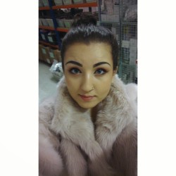 Stockroom #selfie ! #me #face #wingedeyeliner #fauxfur #winter #nosepiercing #mixedrace