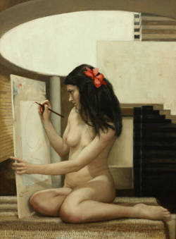 artisticmoods:  Drawing at the MoMA, by Cesar Santos. 