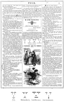 explore-blog:  The very first emoticon, one of 100 diagrams that changed the world, appeared on March 30, 1881, in Puck Magazine. 