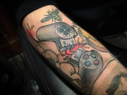 fourthkindillustration:  PlayStation controller gap filler on Patrick today🎮 . . . #illustration #playstation #playstationtattoo #illustrative #illustrativetattoo #thebutcher #1337tattoos #pcrumptattoos #savannahga #savannahtattoos #savannahgeorgia