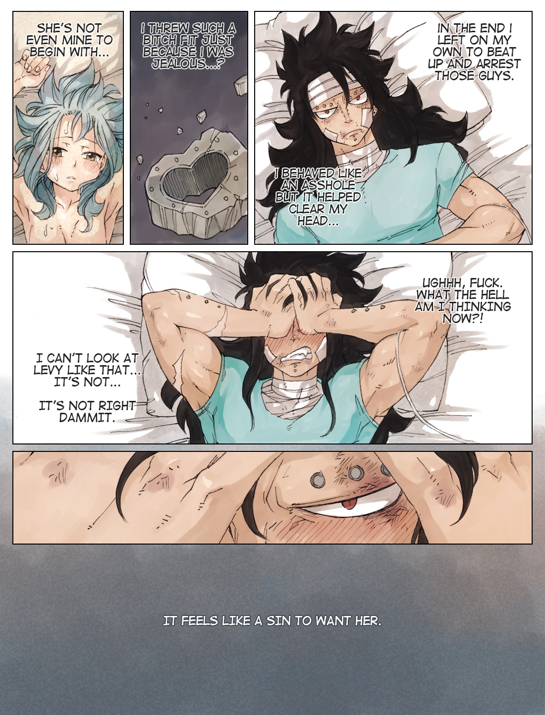 rboz:  prompt 7 - jealousyDrawing a conflicted Gajeel is addicting and I enjoyed