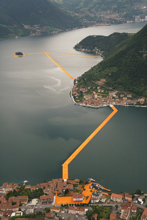 sunlight-in-winter:archatlas:Walking on WaterChristo’s ‘Floating Piers’ installation finally opens t