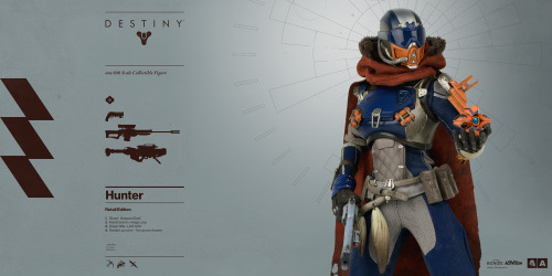 worldof3a:  Destiny Hunter Pre-order BEGINS JULY 21st, 2016Bungie and 3A proudly announce the highly anticipated DESTINY HUNTER – the third class of Guardian in 3A’s 1/6th Scale Collectible Figure Series from the critically acclaimed game, DESTINY.The