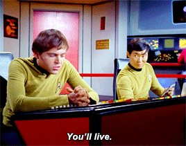 static-warp-bubble:Anonymous said: AOS!Chekov or TOS!Chekov?“Give some more blood, Chekov. The needl