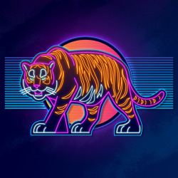 uzicopter:  Neon tiger sign I developed for a club scene in Trials of the Blood Dragon. 
