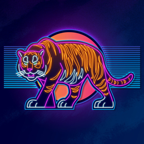 Sex uzicopter:  Neon tiger sign I developed for pictures