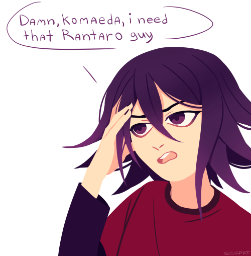 drew this for an AU me and my friend made . in which Kokichi is hitting on Rantaro, who works at Kae