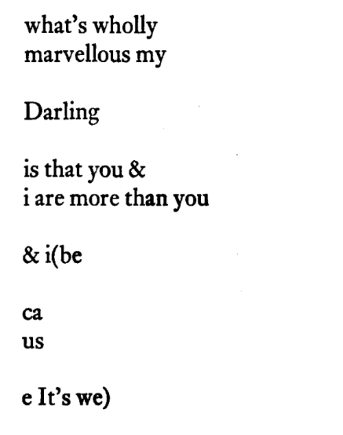 soracities:e.e. cummings, from “because it’s Spring” (in 73 Poems), Complete Poems: 1904-1962