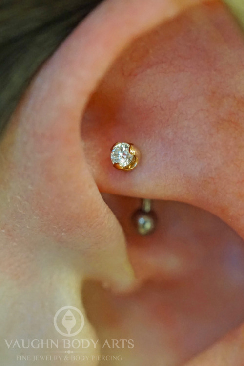 vaughnbodyarts: Nicole paid us a visit recently wanting a rook piercing with something simple but cu