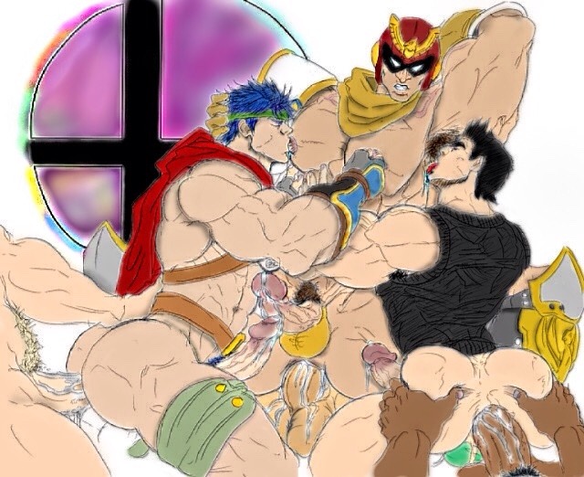 gaymusclefurry:  Super Smash Bros. Orgy By: MB-nsfwartblog  Whew, finally done coloring