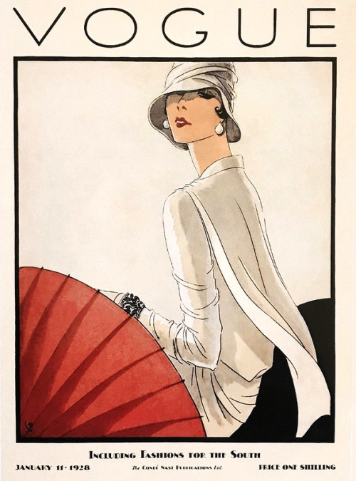 obsidian-sphere:Vogue, Jan. 11, 1928 cover by Porter Woodruff