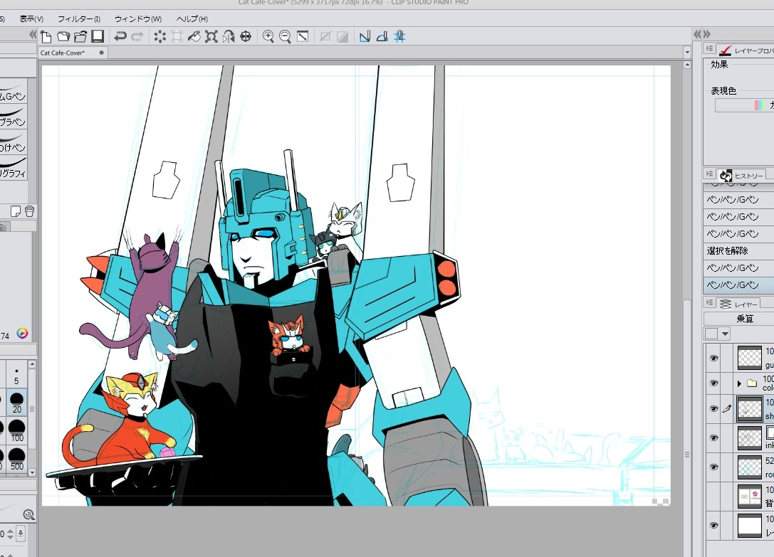 Work in progress part 3. Finally laid out the flat colors and added some shadowing!!