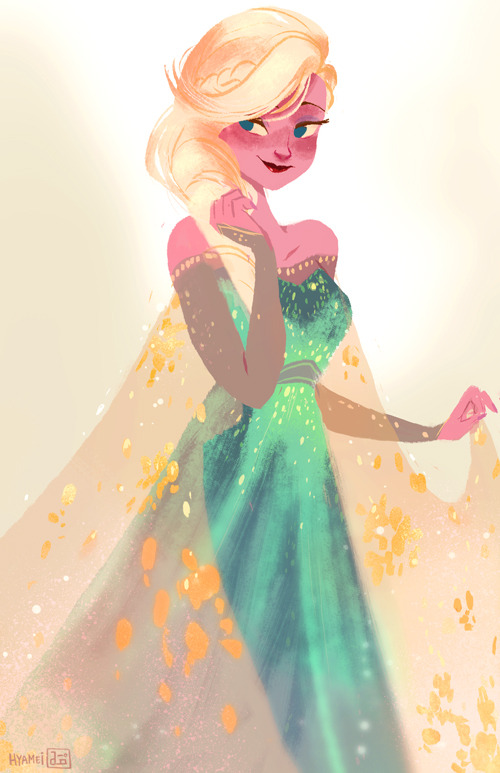 abbydraws:  Elsa with a slight different look, a mix of one of the official concept