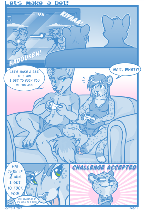kanakusc:furryredfox:  Let’s make a bet by Etuix. Really like this little comic and I have never seen this fully on tumblr, so gonna fix that. Part 1.  Part 1 