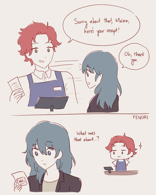 fenori: Asheleth Week Day 7: Cafe AU Part 2 (Part 1) Ashe!!!