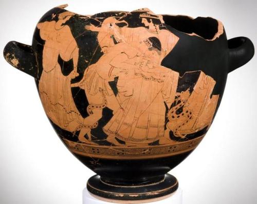 hildegardavon:  Attributed to the Tyszkiewicz Painter, active ca.500/475 BCE Peleus and Thetis, Stam