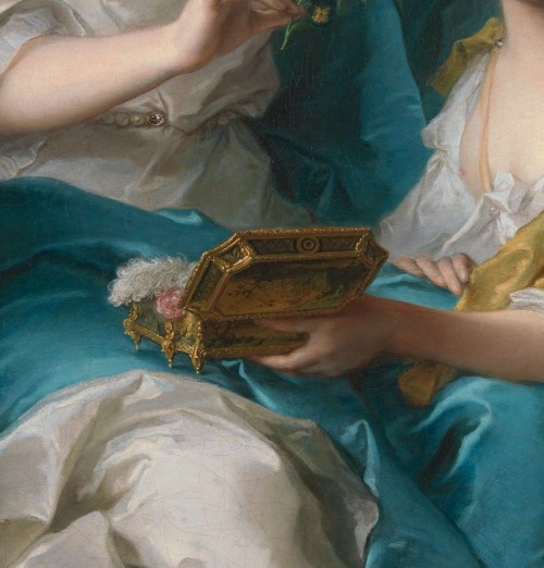the-garden-of-delights: “Madame Marsollier and her Daughter” (1749) (detail) by Jean-Mar