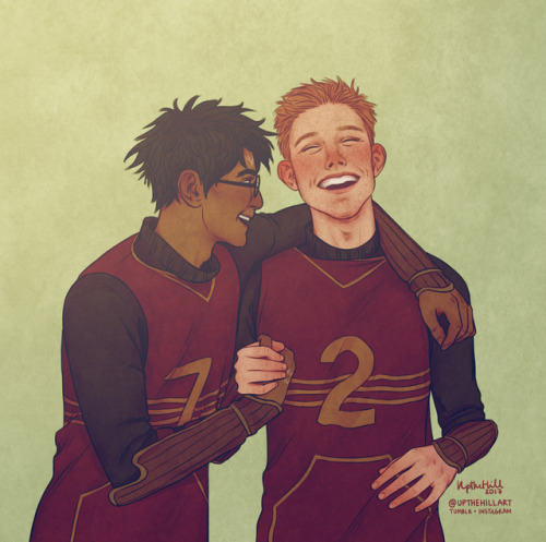 upthehillart: They just kicked some assFor #PotterWeekPrompts: Best Friends