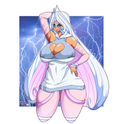oki-doki-oppai:  I cant remember the last time I drew an oc of mine thats a lady, so here is my first lady oc from quite a while back now, Sparks with a new super hero outfit :’DLike my work? Feel free to follow me! 