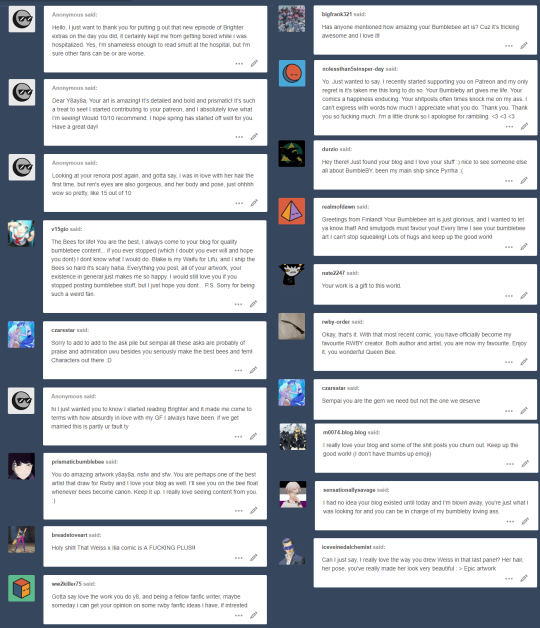 I don’t tend to answer those very awesome and kind messages because… I don’t want to flood my dash with these because it feels like masturbation and if I answer them I lose them :’)But I want you guys to know that I do read them,