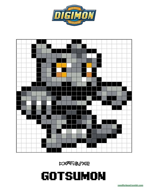 Digimon:   GotsumonDigimon is owned by Saban, Toei Animation, and Bandai.Find more Digimon perler be