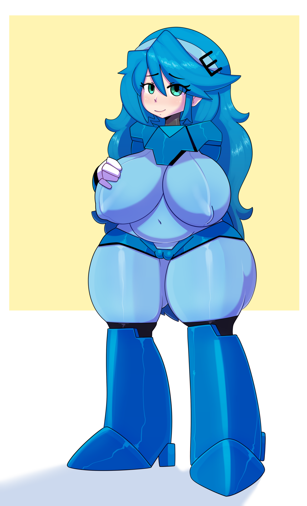 somescrub: Thicc Rule63 Megaman Commission  (Megagirl?)  my megabuster~ &lt;