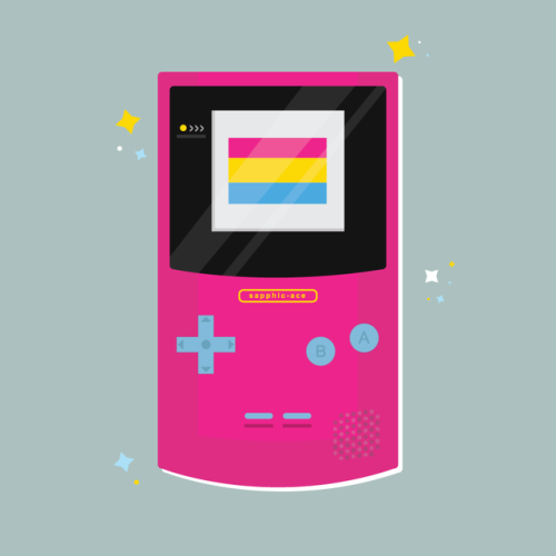 sapphic-ace:LGBT+ Game Boy Colors! I took the template from my original ace game boy and decided t
