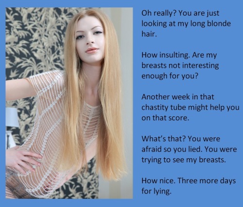 tangodeltawilli: Oh really? You are just looking at my long blonde hair.How insulting. Are my breast