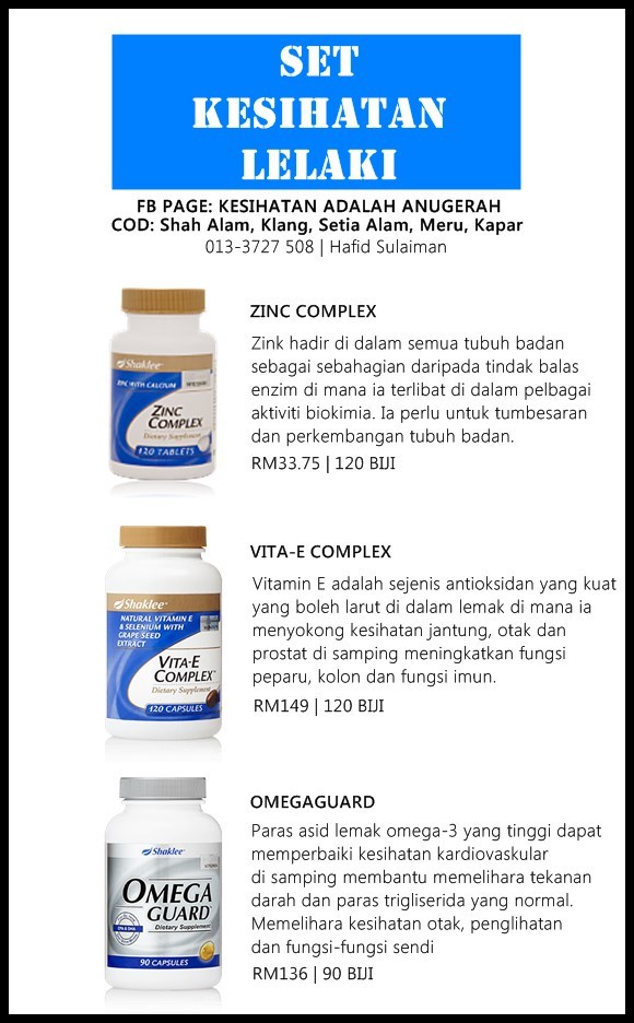 Kesihatan Adalah Anugerah Set Kesihatan Lelaki Shaklee Membantu