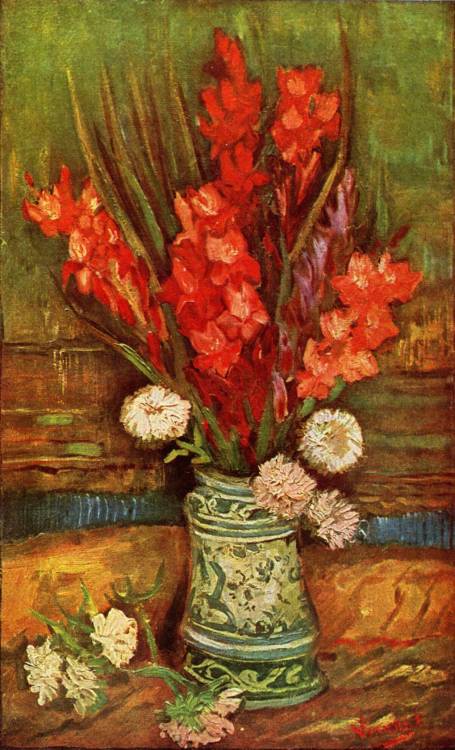 Vase with Red Gladioli, 1886, Private collection (F247) This painting represents some of Van Gogh&rs