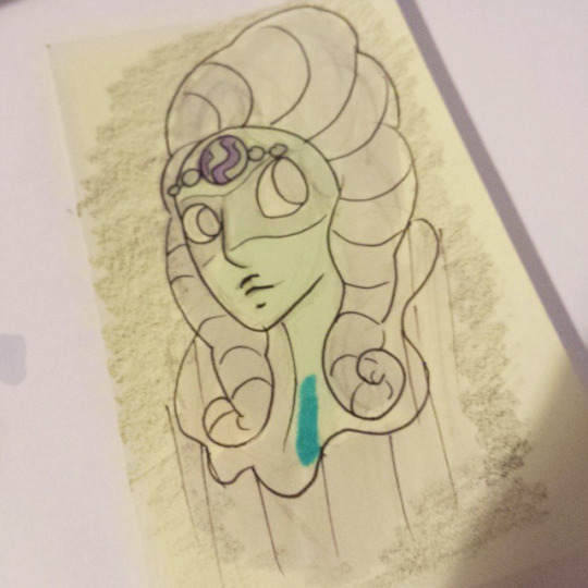 whatjamesdrawws:  A quick Nacre sketch for the Mother of Pearl theory over at artemispantharWill