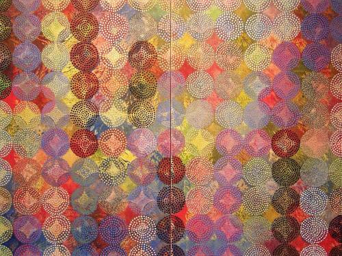 Circles 8, 36 x 48", acrylic on panel (2013) on display in the atrium at 100 Technology Square,
