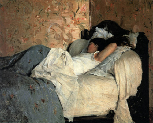 trulyvincent:Federico ZandomenegiIn Bed 187861×74 cm • Oil, Canvas