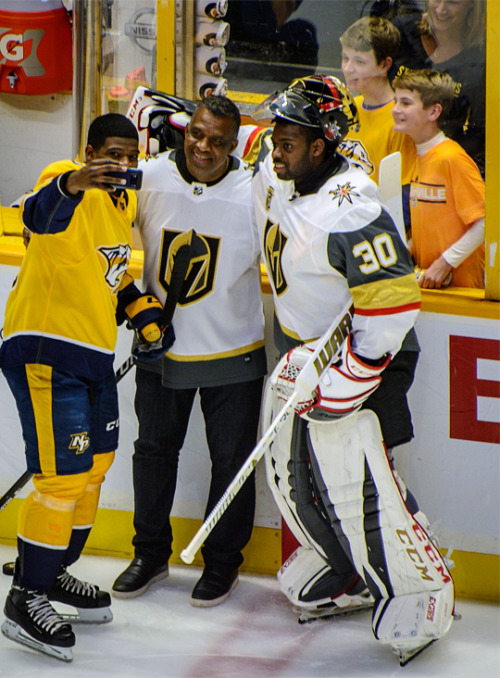 brrrakovsky:@diamondhockey Pregame Subban selfie. Big Karl wearing the VGK jersey. Young Vol fan try