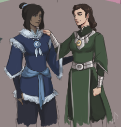 nikkipet:  This deserves its own post. From my sketchdump  here   About 4-5 years after their conflict, Kuvira aided Avatar Korra in restoring balance to the new world to redeem herself and as an act of gratefulness for when the Avatar saved her life. 