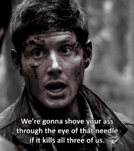 lulu-zodiac: lulu-zodiac:thejabberwock: endless reasons to love dean winchester  his creative use of