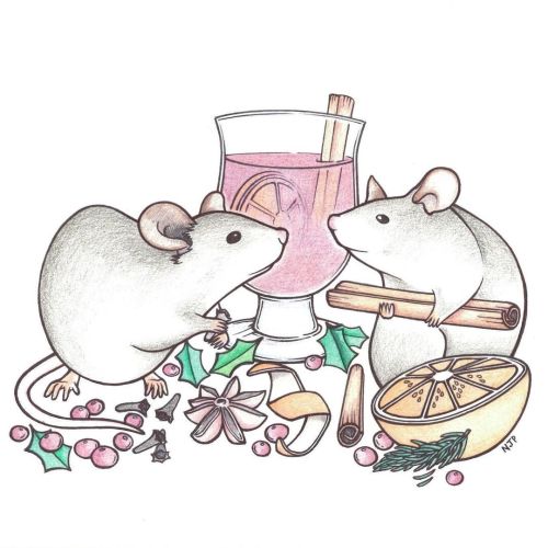 Throwback to an old Christmas card design from a few years back ~ #illustration #art #mice #mouse #r